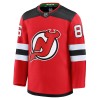 New Jersey Devils Dresy Fanatics Premium Jack Hughes 2024-25 Červené Domácí - Pánské